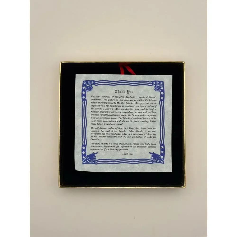 Mort Kunstler 2002 Confederate Winter #000414 Civil War Christmas Ornament